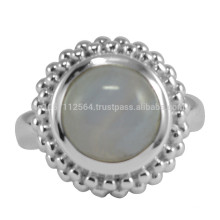 Natural Blue Lace Agate Gemstone &amp; 925 Sterling Silver Unique Design Ring Jewelry